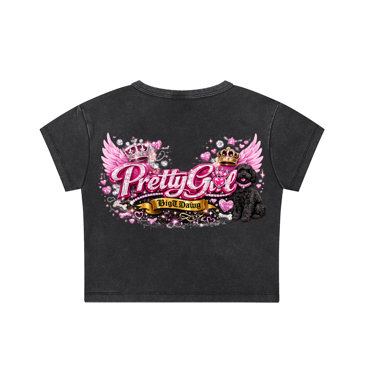 PrettyGirl Snow Washed Crop Top