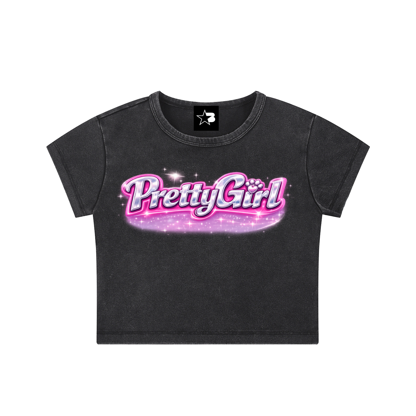 PrettyGirl Snow Washed Crop Top