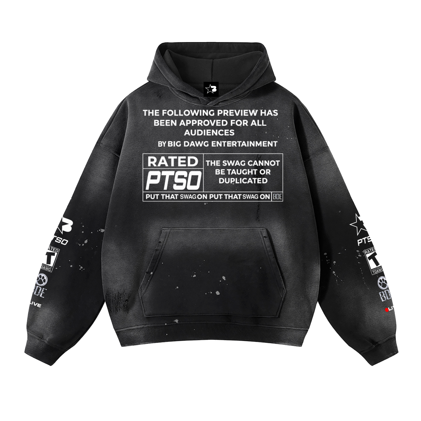 Vintage Washed Rated PTSO(Put That Swag On)Hoodie