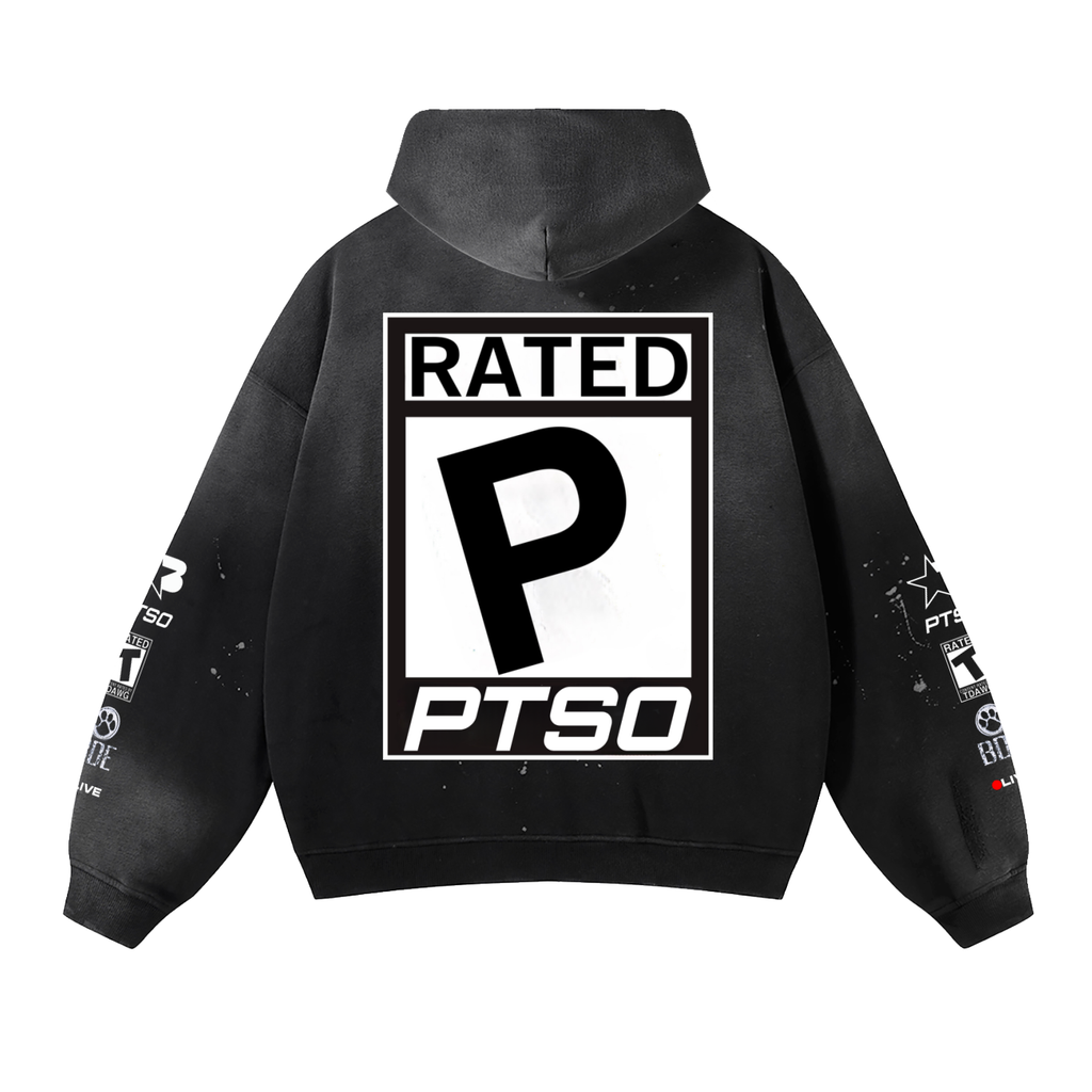 Vintage Washed Rated PTSO(Put That Swag On)Hoodie
